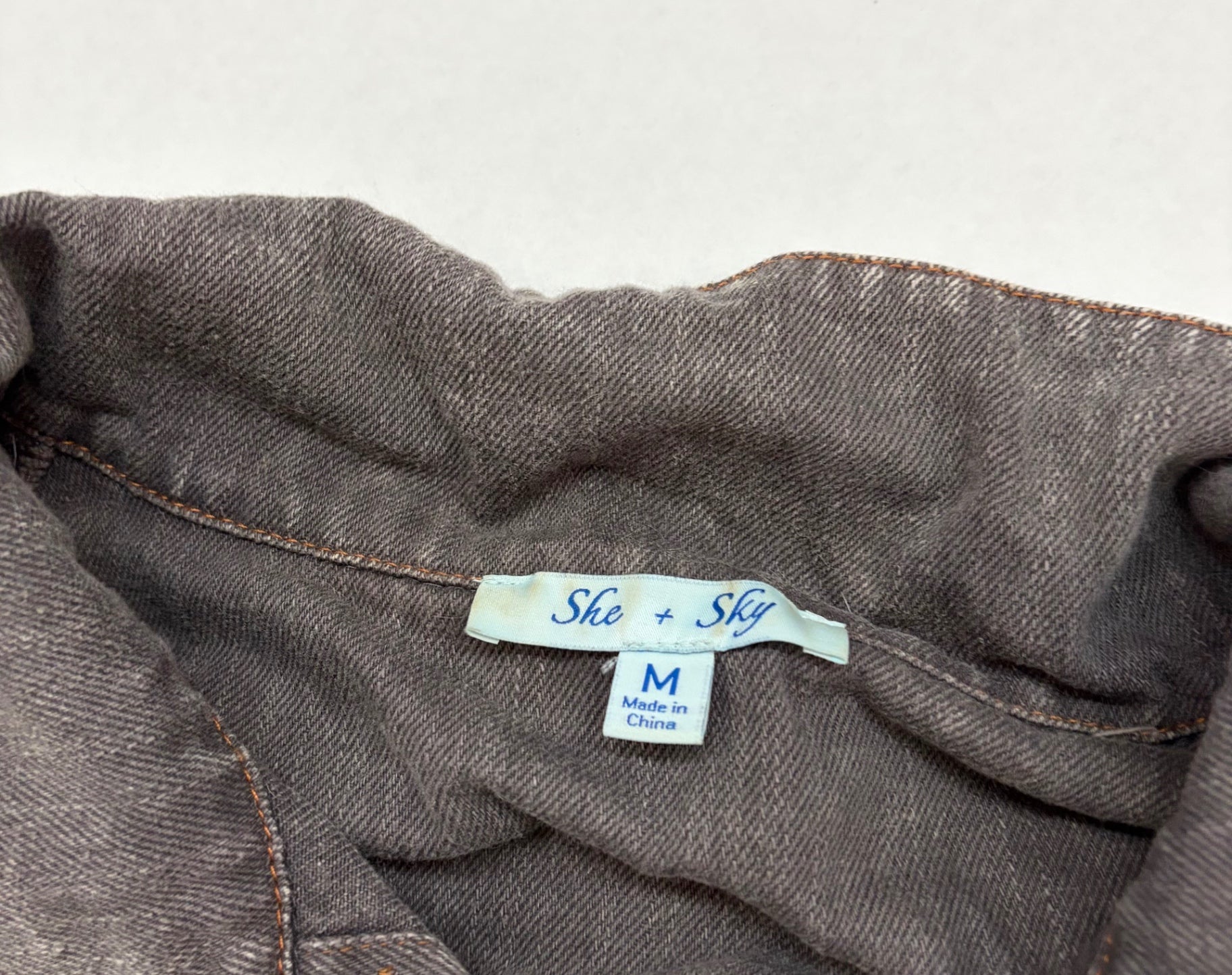 She + Sky Jackets/Coats Medium Gray Denim and Cotton