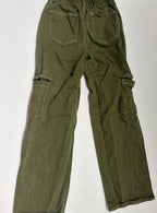 Forever 21 Pants Small Olive green Cotton, Spandex/Elastane