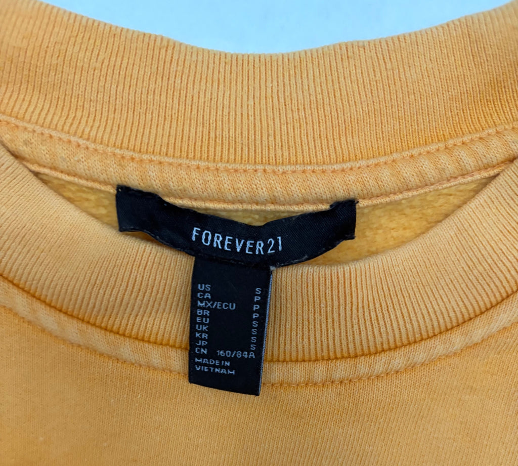 Forever 21 Sweatshirts/Hoodies Small Yellow Cotton and Polyester blend