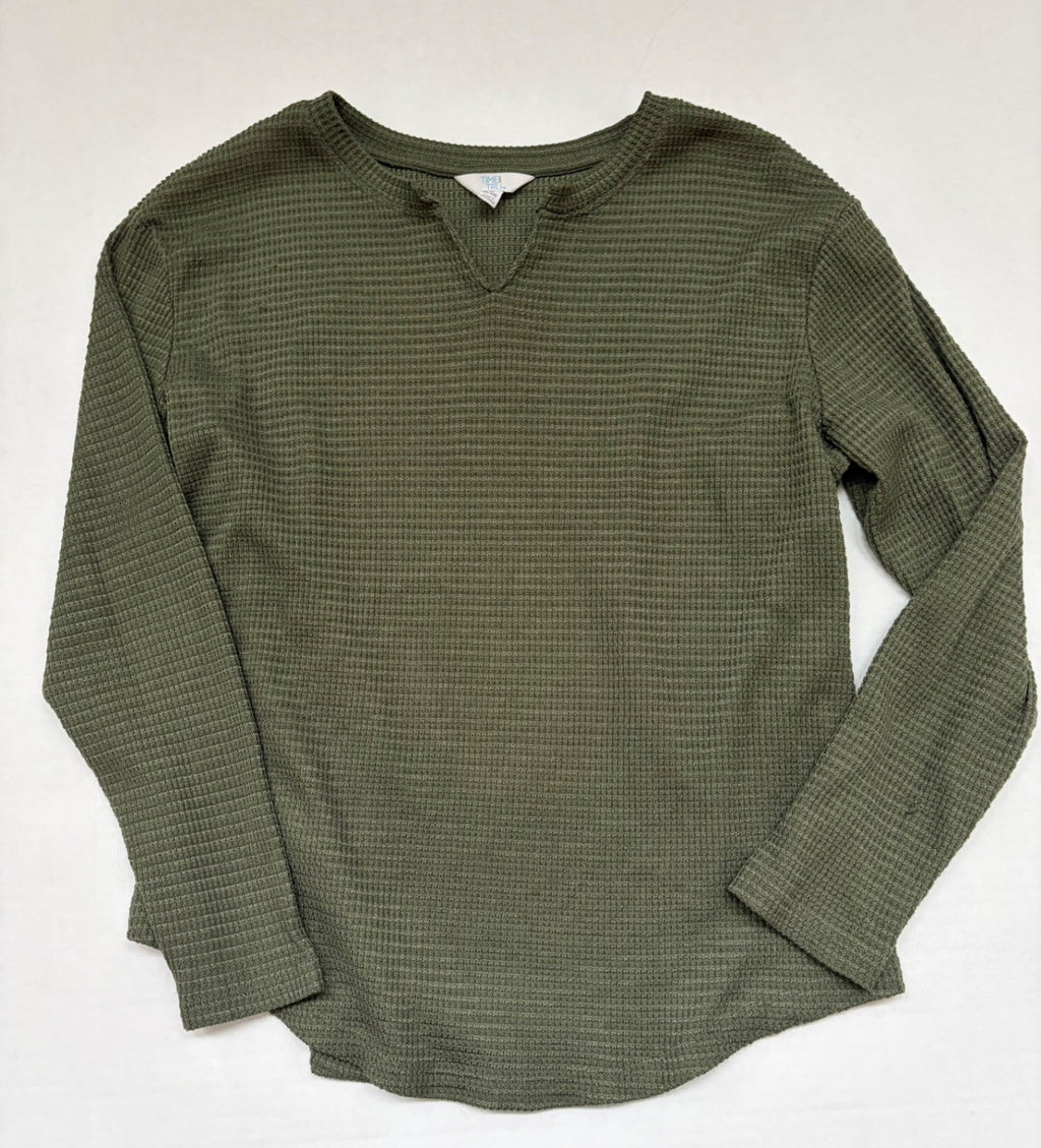 Time and Tru Tops Medium Olive green Polyester, Spandex