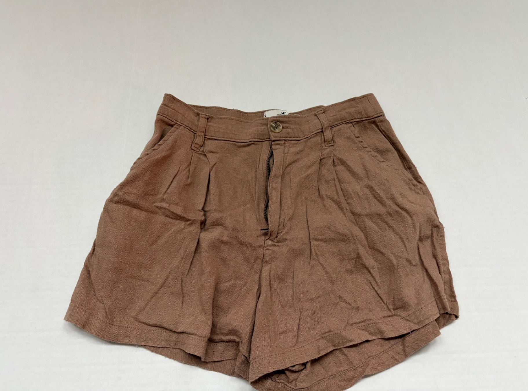Hollister Shorts Small Beige Cotton, Linen, Viscose