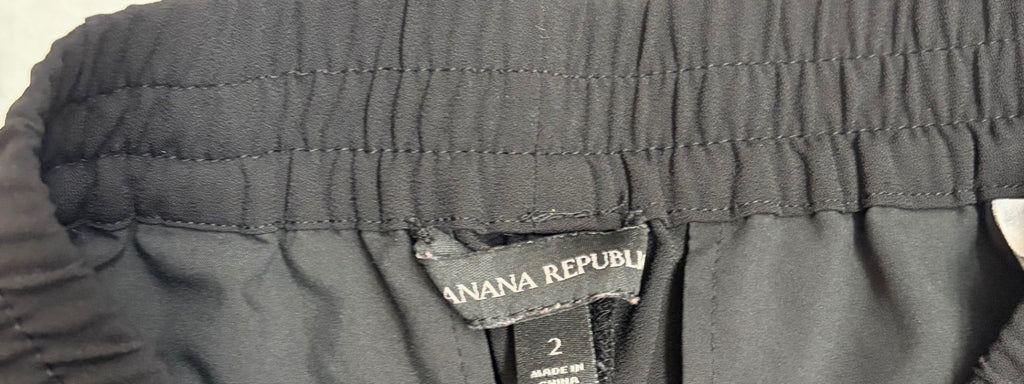 Banana Republic Pants 2 Black Polyester, Elastane