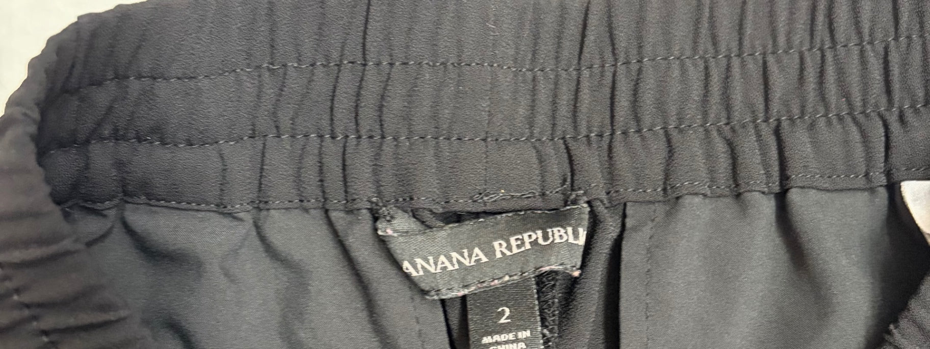 Banana Republic Pants 2 Black Polyester, Elastane