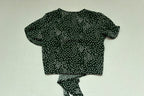 Shein Tops Small Green with white polka dots Polyester, Cotton, and mesh