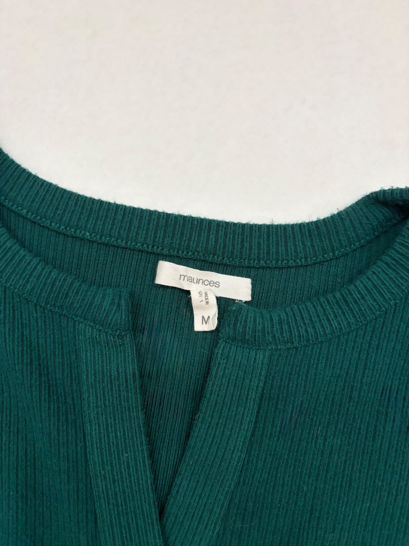 Maurices Tops Medium Green Polyester, Rayon, Spandex (visible tag)