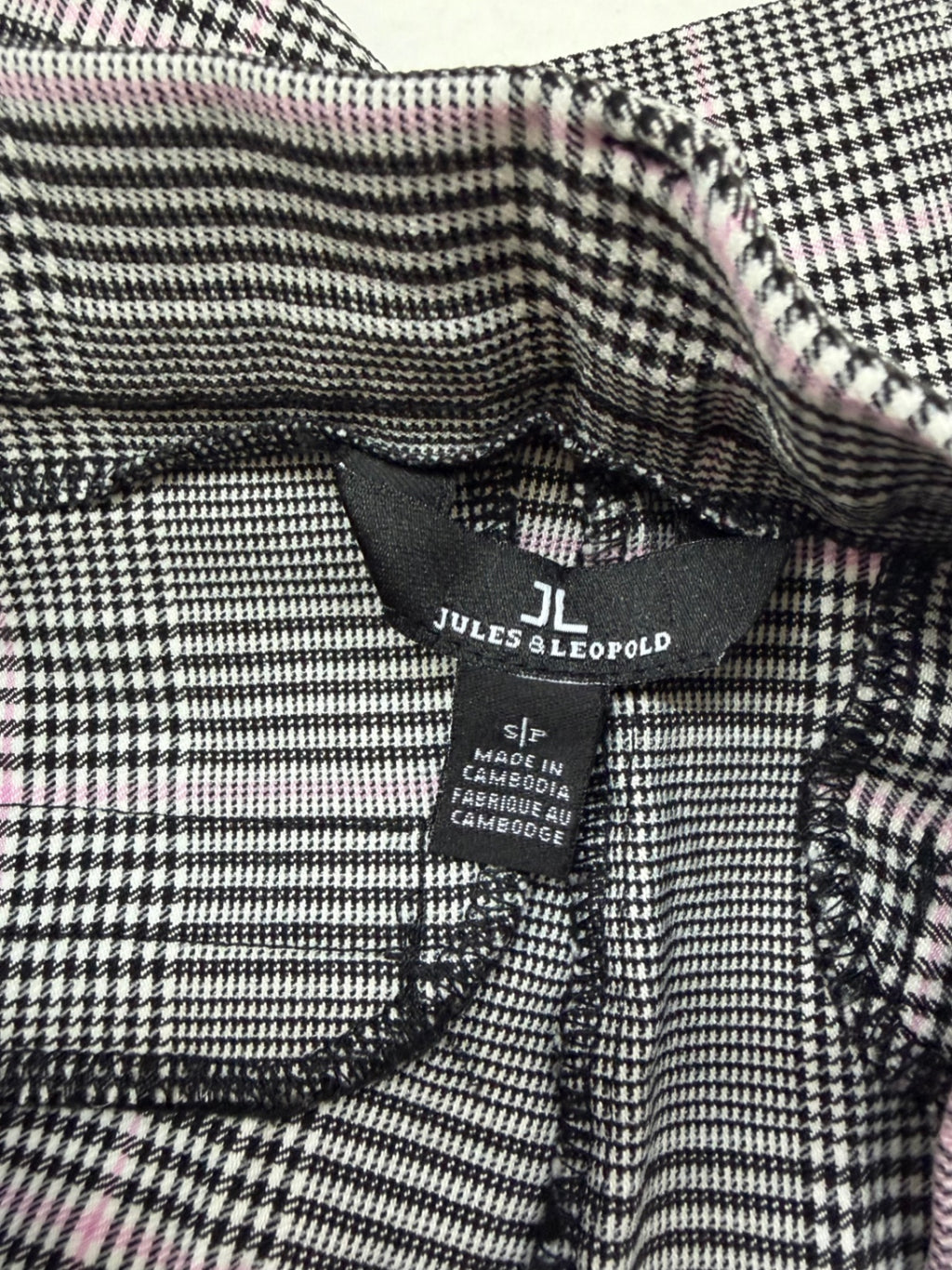 Jules & Leopold Pants Small Black and white Rayon/Polyester/Nylon/Spandex