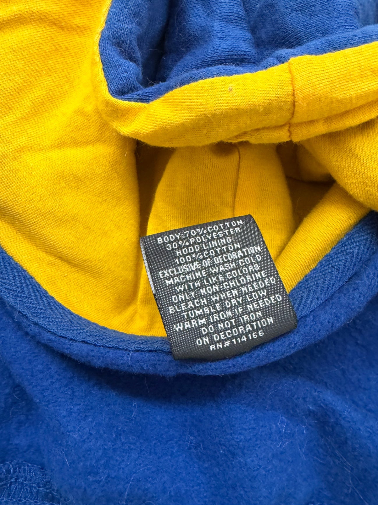 Stadium Athletics Sweatshirts/Hoodies Medium Blue and Yellow Cotton, Polyester, Fleece lining