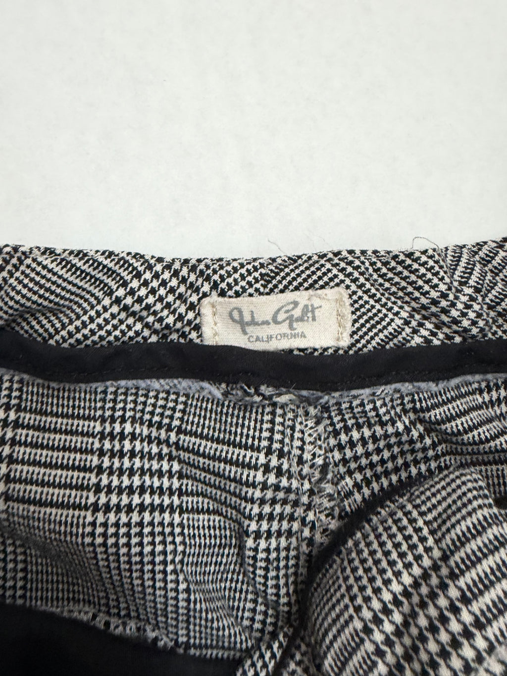 John Galt Pants One Size Black and white checkered Cotton, polyester, spandex, elastanne