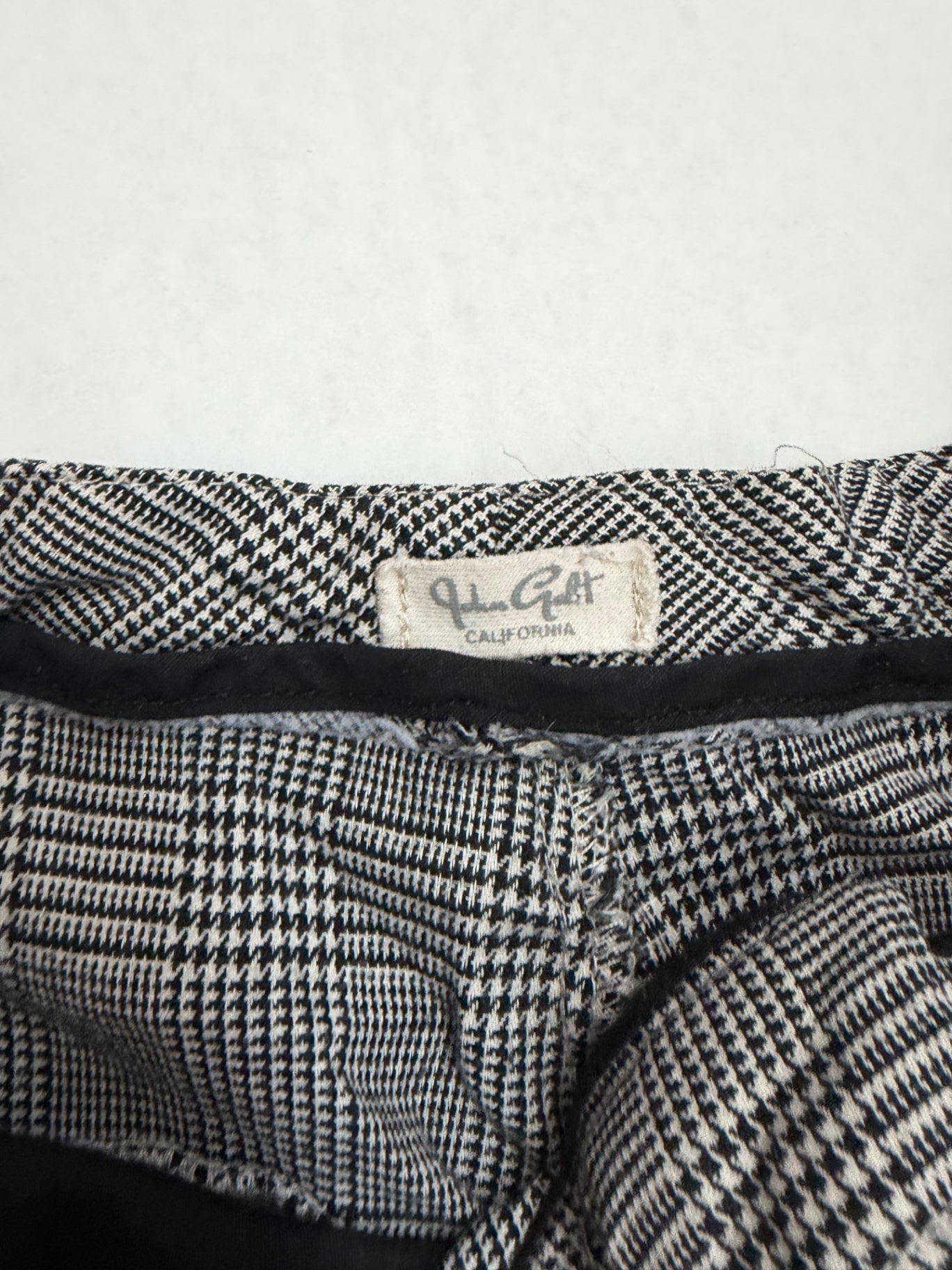 John Galt Pants One Size Black and white checkered Cotton, polyester, spandex, elastanne