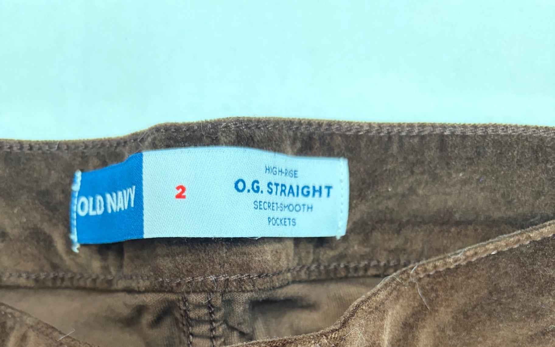 Old Navy Pants 2 BrownCotton, Viscose, Elastane (appears to be velvet or velour)