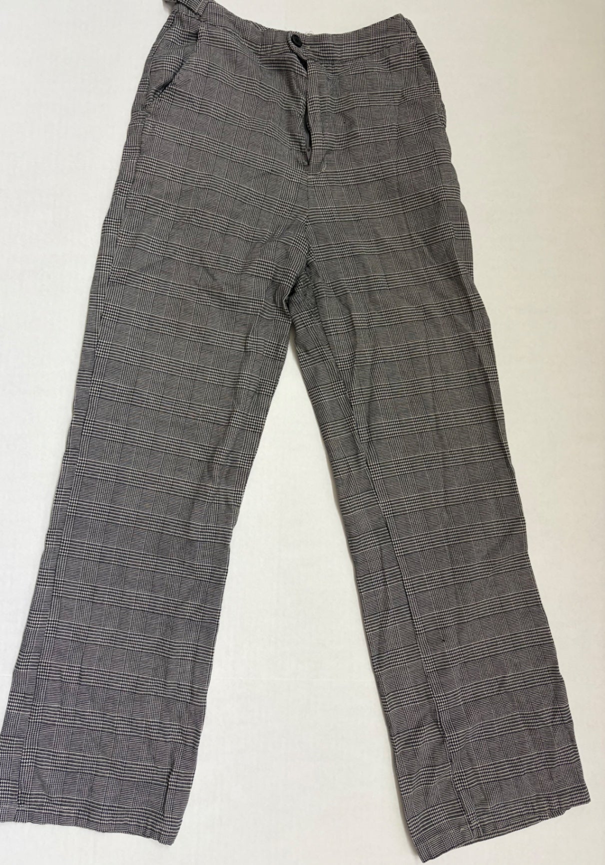 John Galt Pants One Size Black and white checkered Cotton, polyester, spandex, elastanne