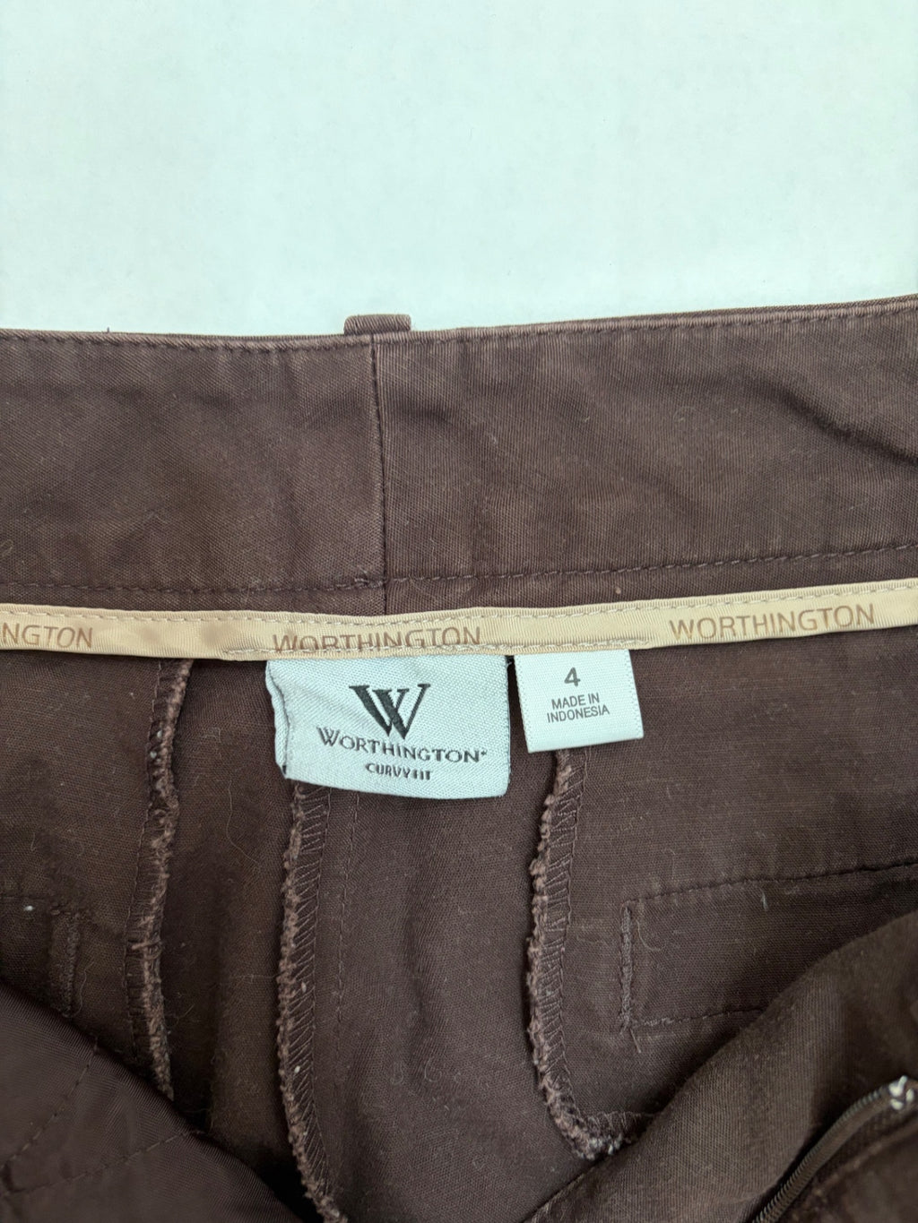 Worthington Pants 4 Brown Cotton/Spandex