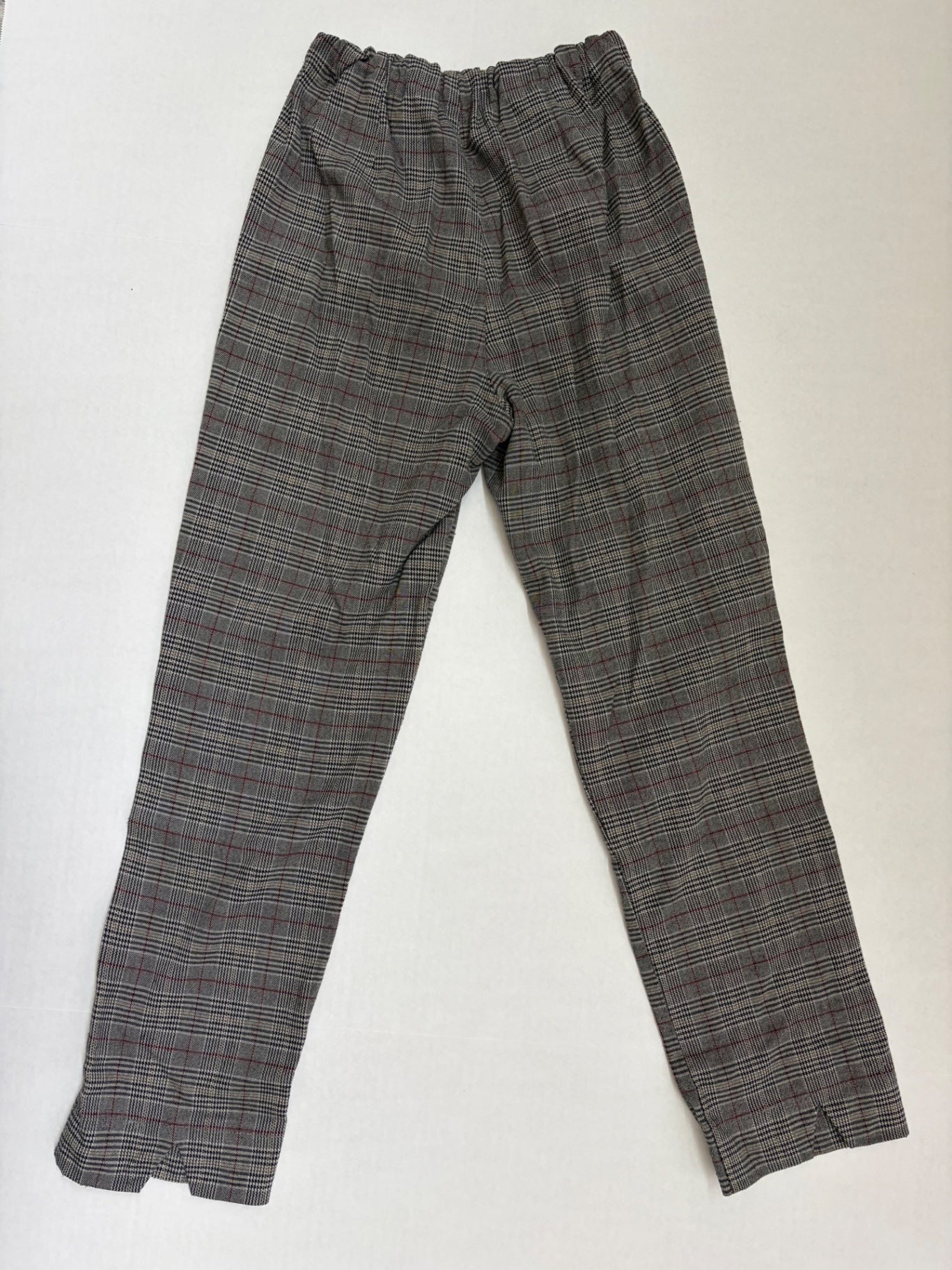 John Galt Pants One Size Gray with red and black checkered pattern Polyester, viscose, spandex (checked on the label)