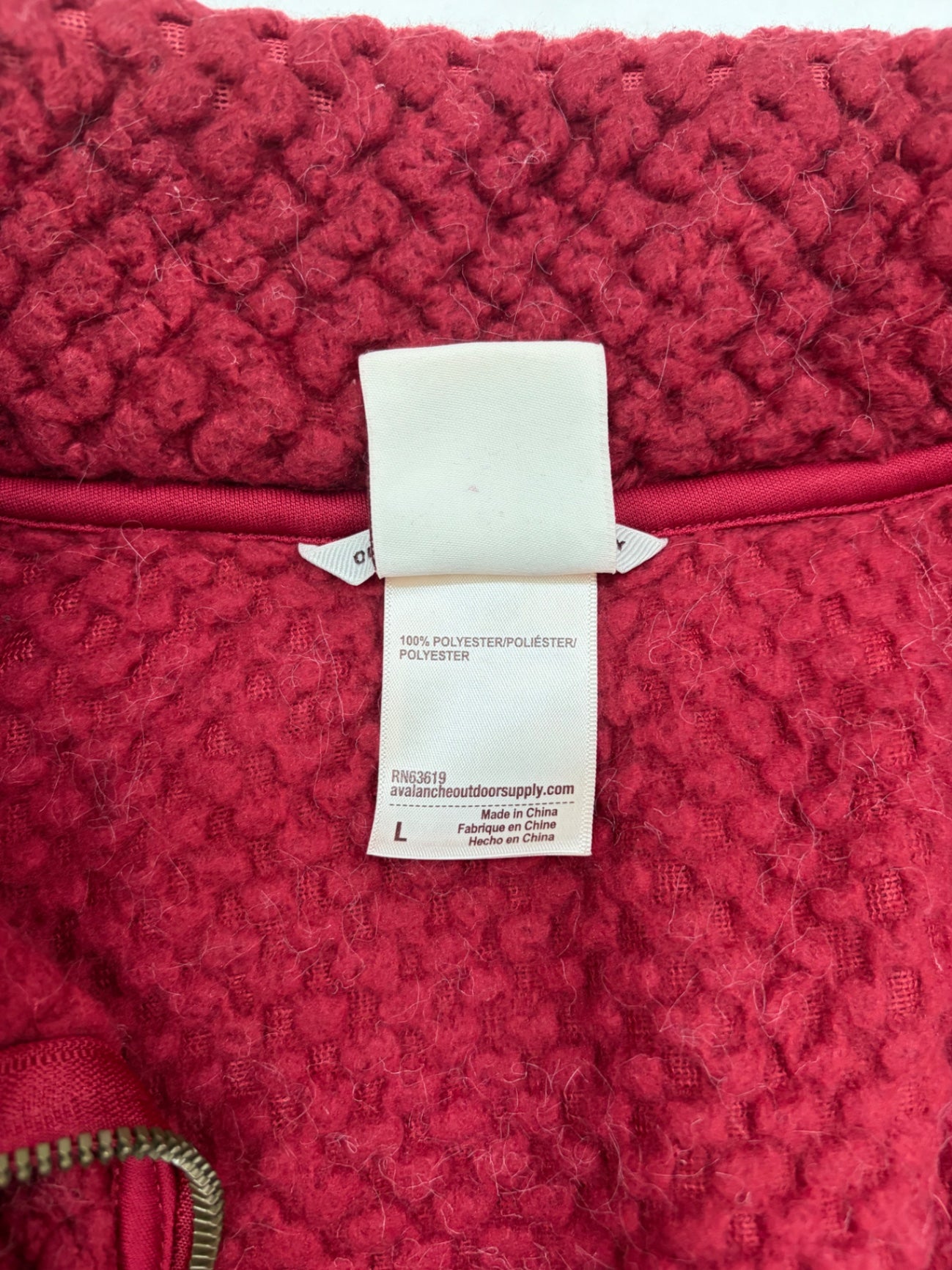 Avalanche Jackets/Coats Large Red Polyester fleece