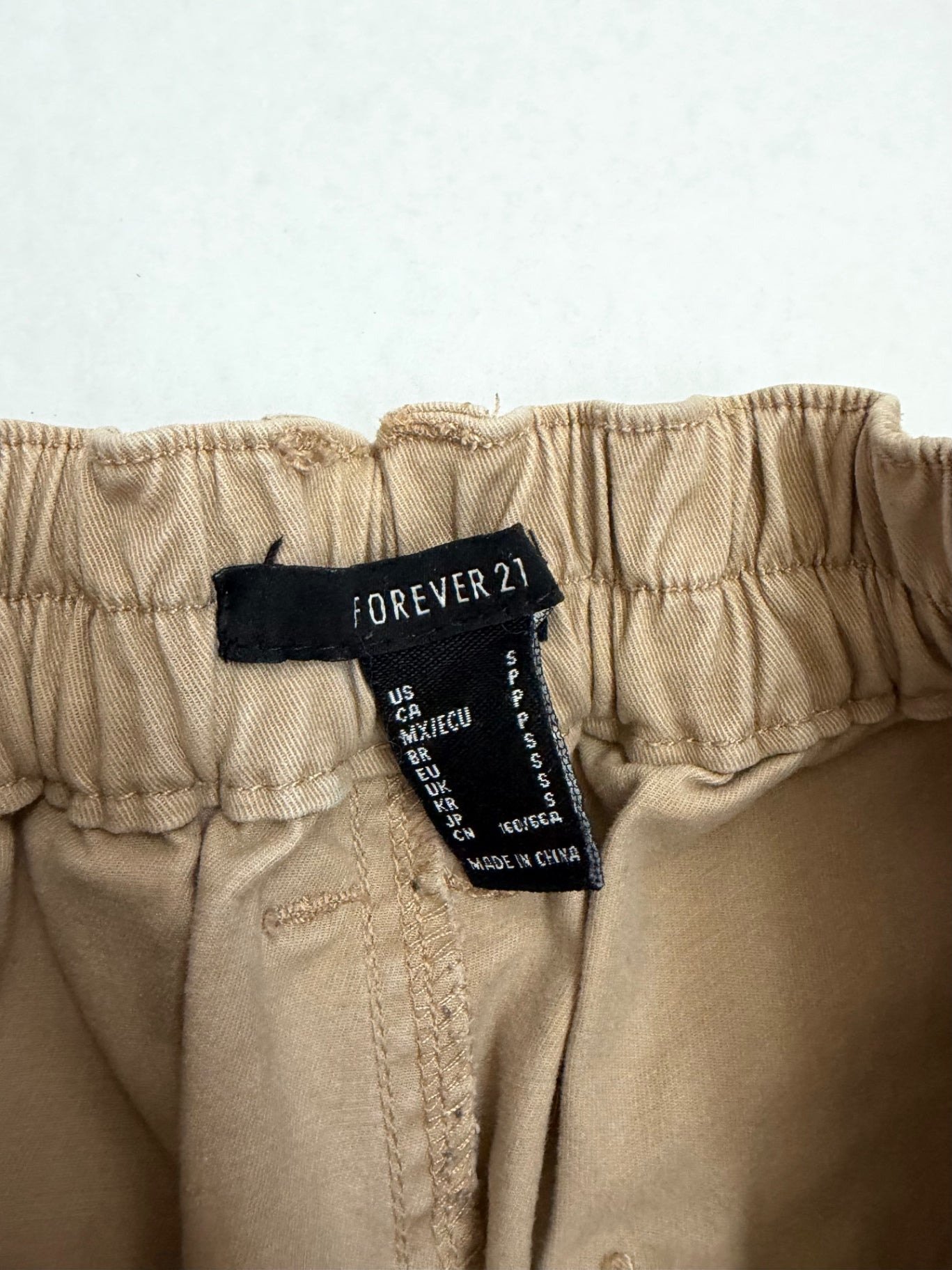 Forever 21 Pants Small Beige Cotton/Spandex