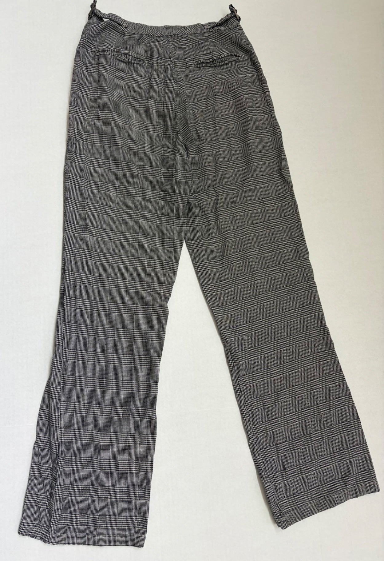John Galt Pants One Size Black and white checkered Cotton, polyester, spandex, elastanne