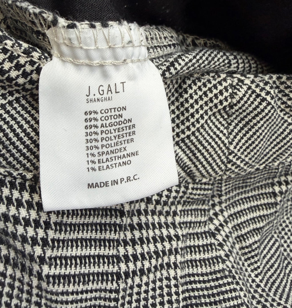 John Galt Pants One Size Black and white checkered Cotton, polyester, spandex, elastanne