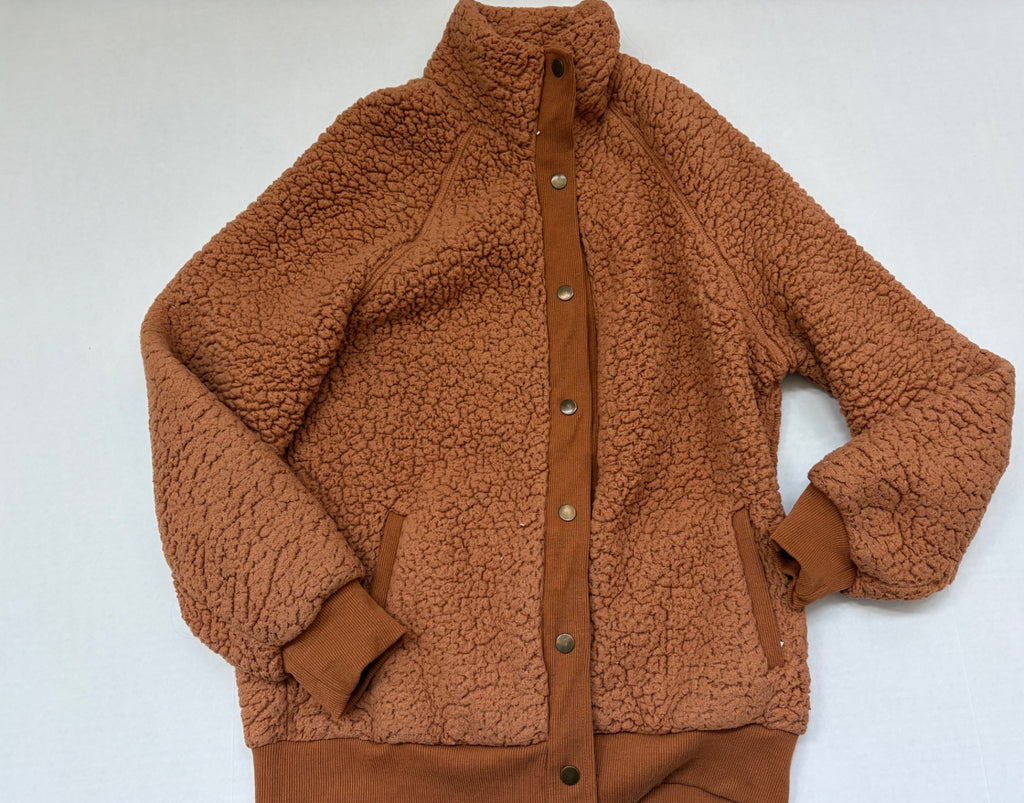 TECREW Jackets/Coats Medium Brown Orange Polyester, Spandex, Spandex/Polyester blend