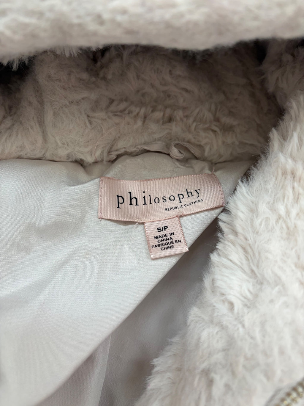 Philosophy Jackets/Coats Small Beige Faux fur, polyester lining