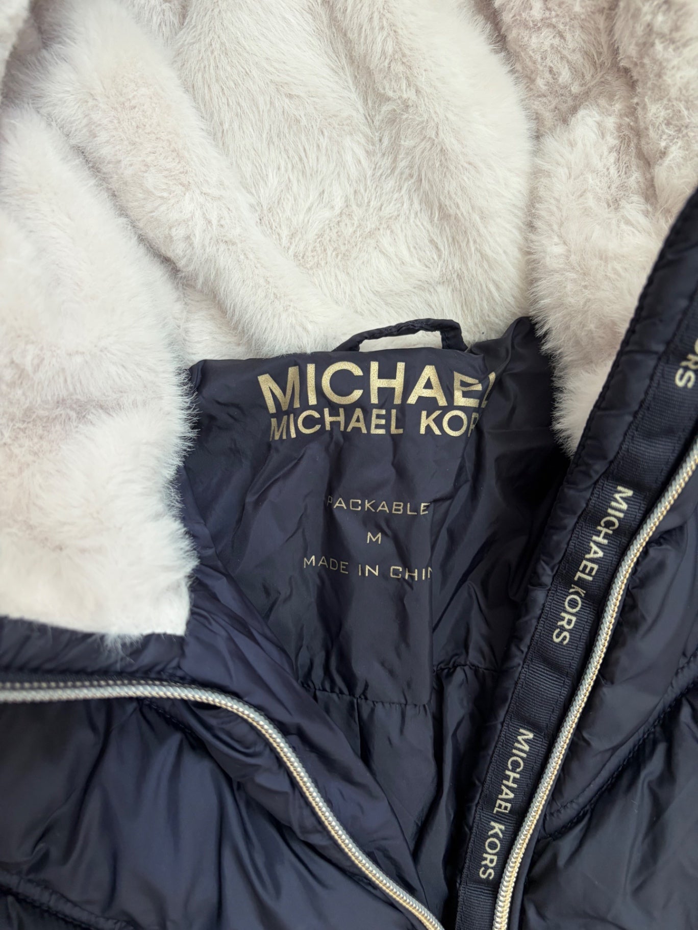 Michael Kors Jackets/Coats Medium Navy Blue Nion, Polyester, Synthetic fleece lining