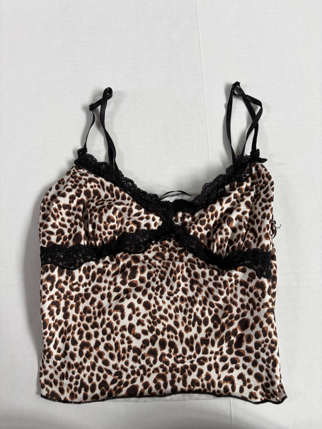 Shein Tops Small Leopard print with black lace and straps Polyester, lace, Spandex