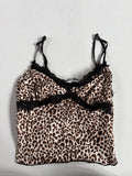 Shein Tops Small Leopard print with black lace and straps Polyester, lace, Spandex