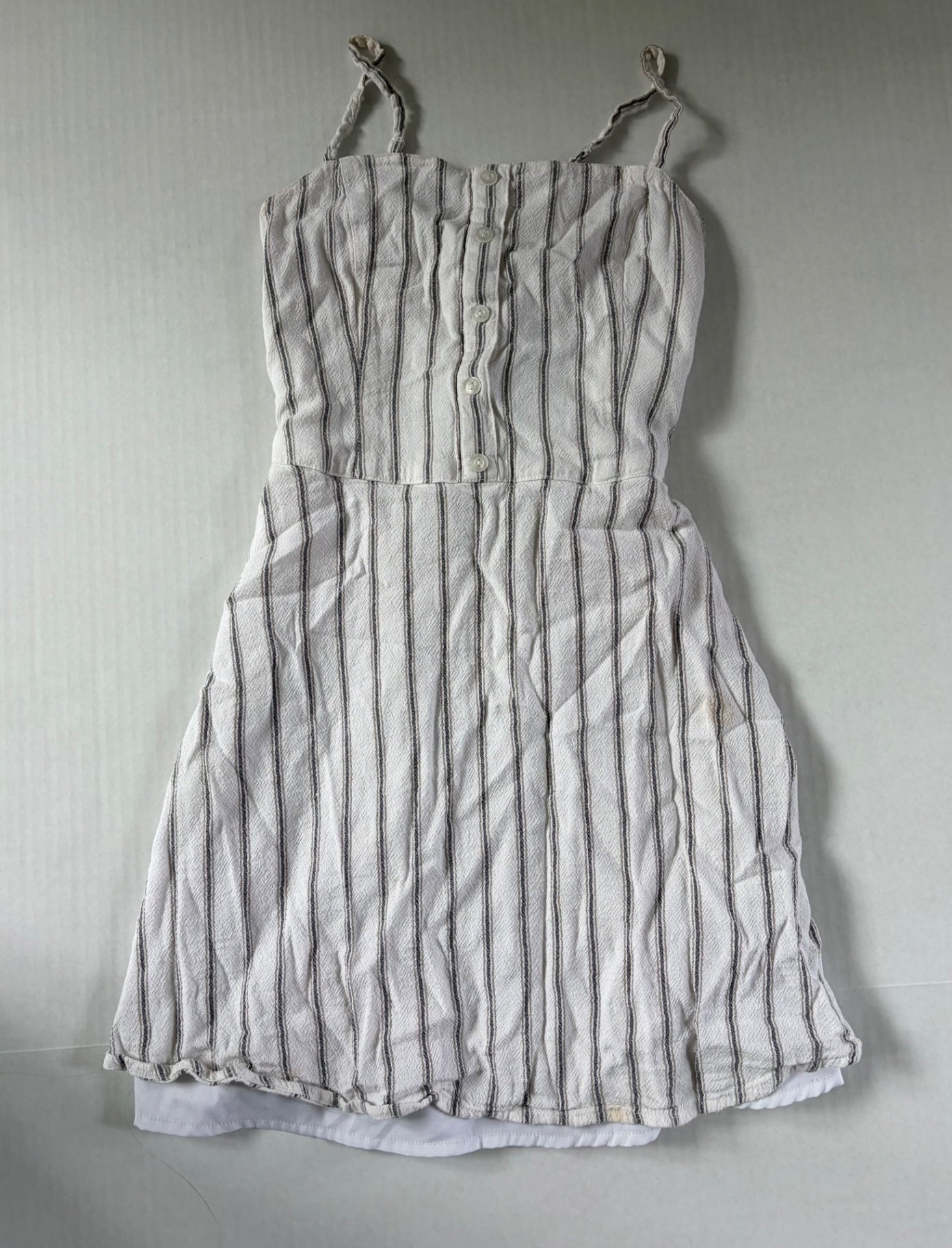 Hollister Dresses/Rompers Small Beige with black stripes Cotton, Viscose, Linen, Polyester