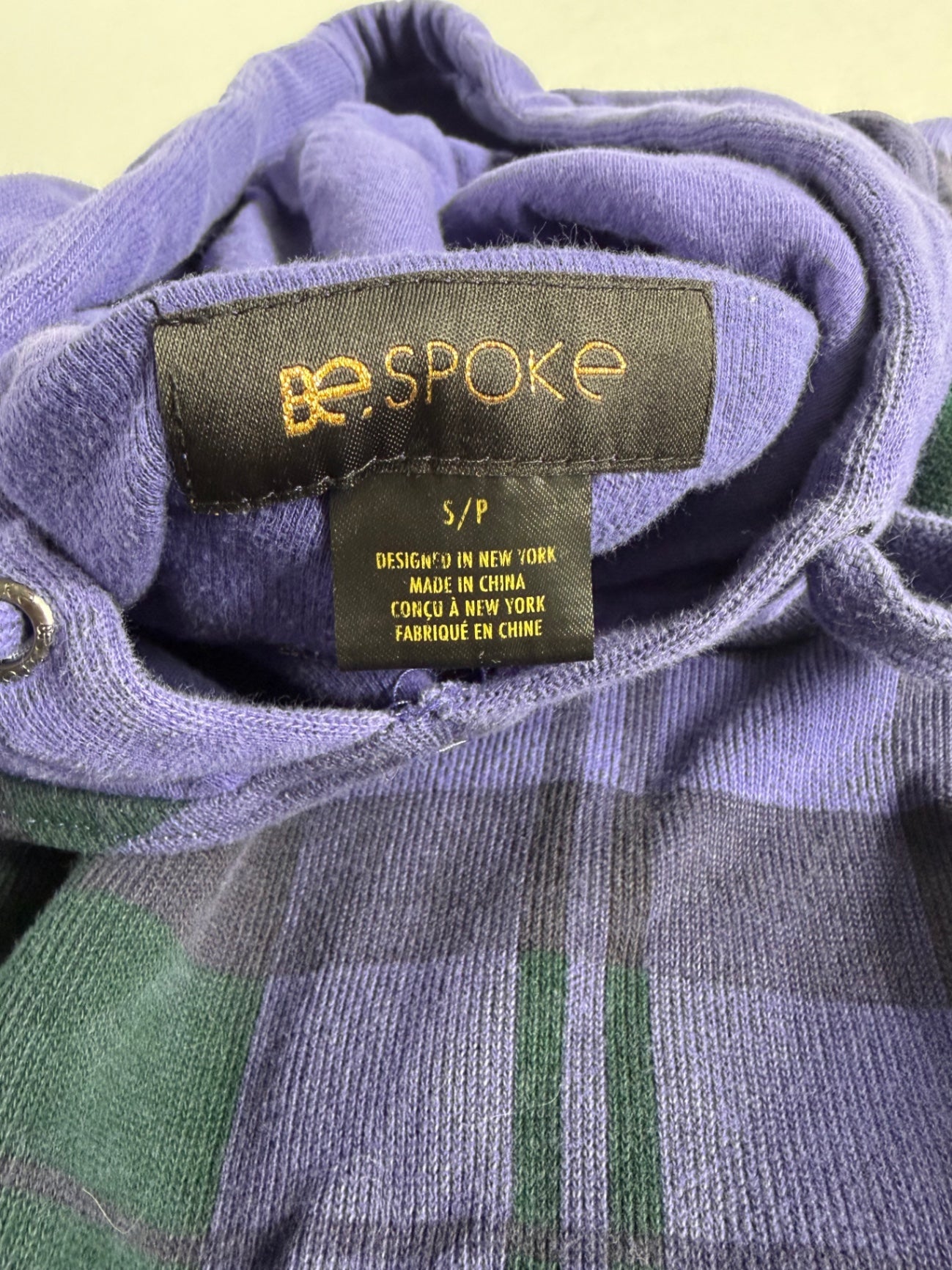 Be Spoke Sweatshirts/Hoodies Small Purple and Green Cotton, Knit