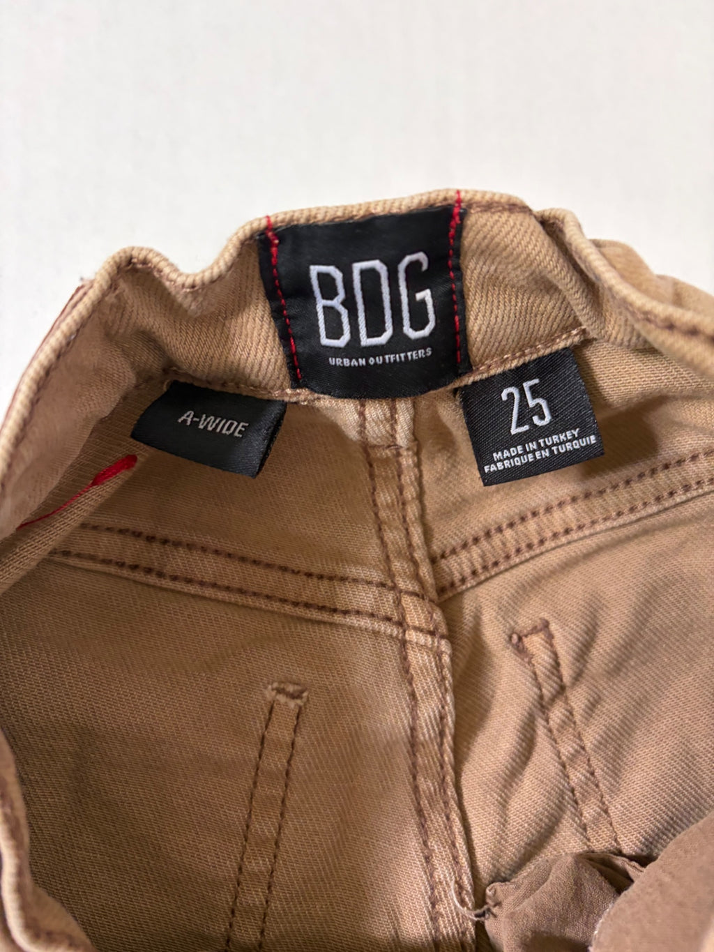 BDG Pants 25 Beige Cotton, Elastane