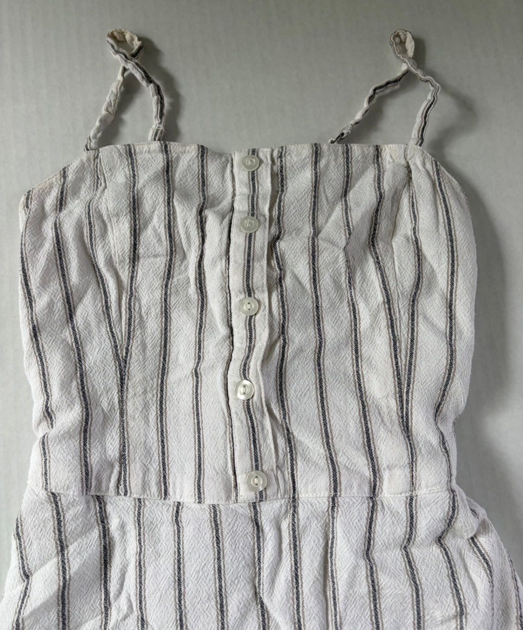 Hollister Dresses/Rompers Small Beige with black stripes Cotton, Viscose, Linen, Polyester