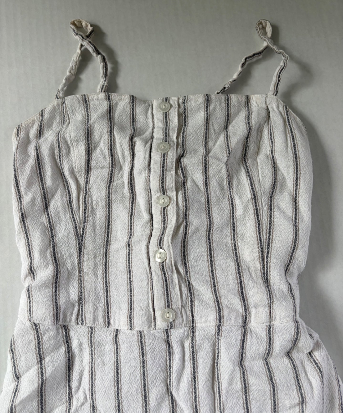 Hollister Dresses/Rompers Small Beige with black stripes Cotton, Viscose, Linen, Polyester