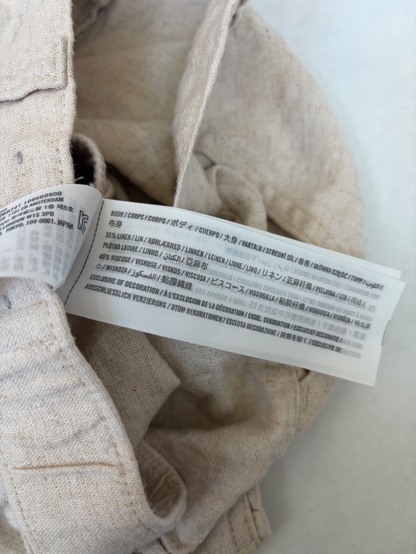 Hollister Shorts Small Beige Linen, Viscose