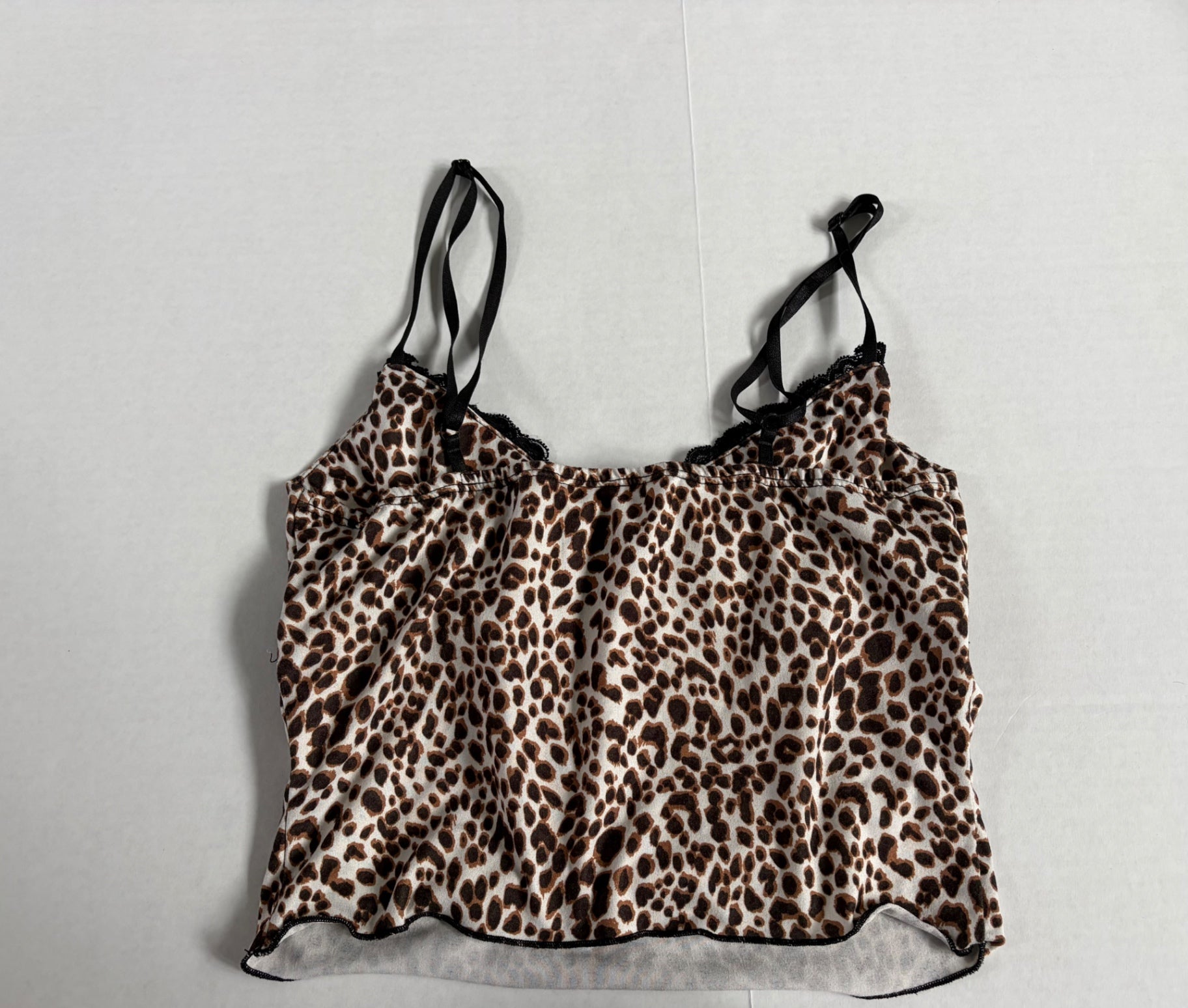 Shein Tops Small Leopard print with black lace and straps Polyester, lace, Spandex