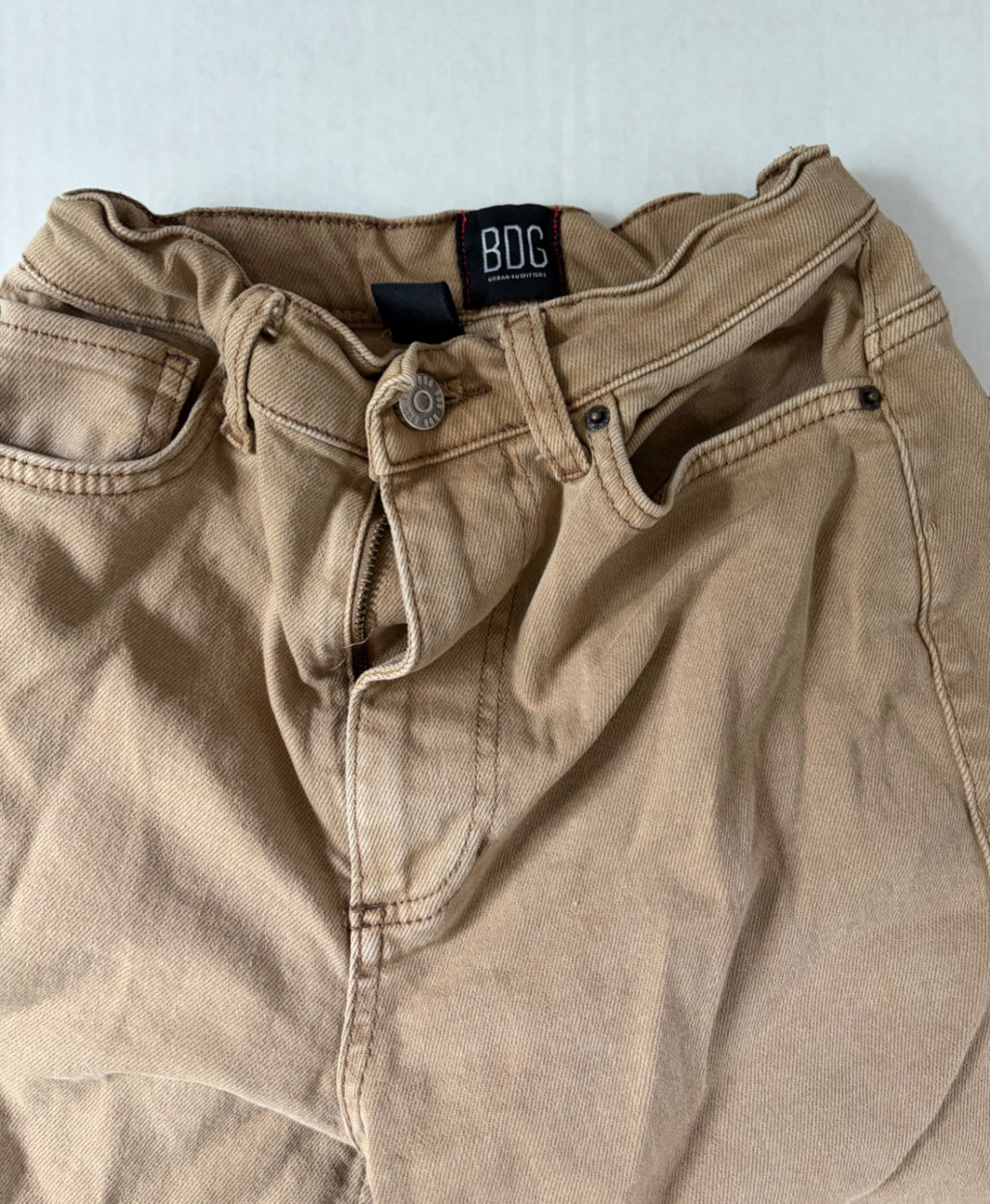 BDG Pants 25 Beige Cotton, Elastane