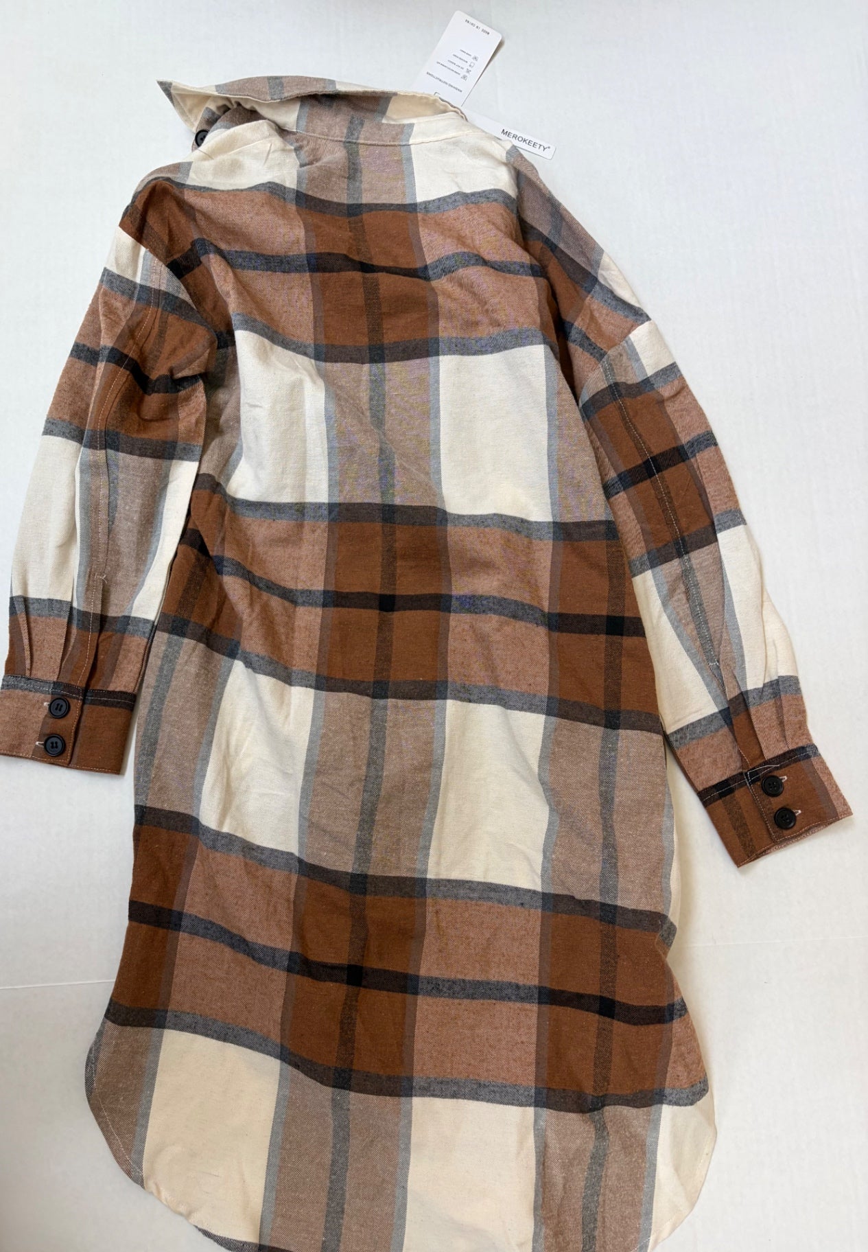 MEROKEETY Sweaters/Cardigans Small Brown, beige, cream, black, grey Polyester, Rayon
