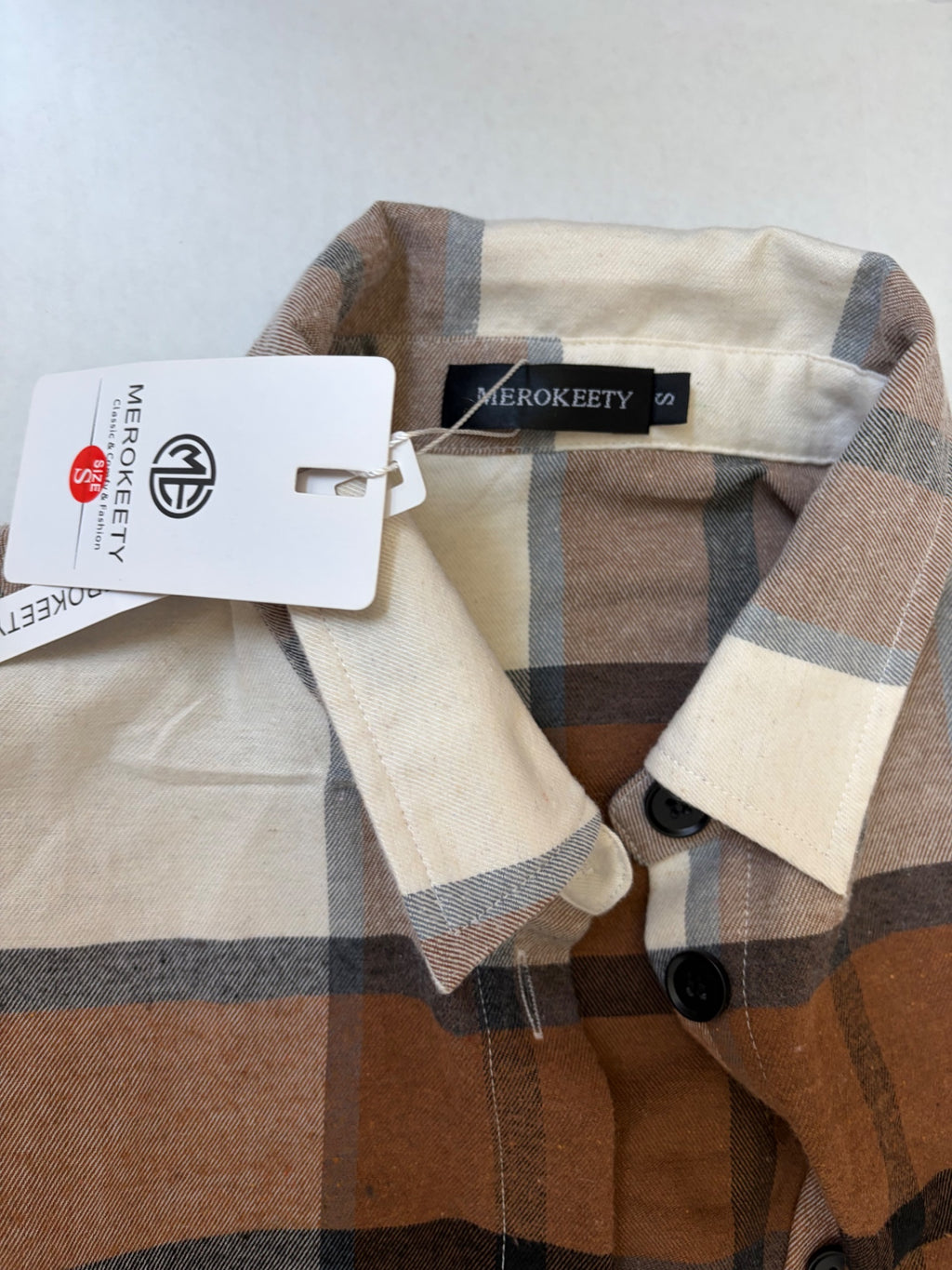 MEROKEETY Sweaters/Cardigans Small Brown, beige, cream, black, grey Polyester, Rayon