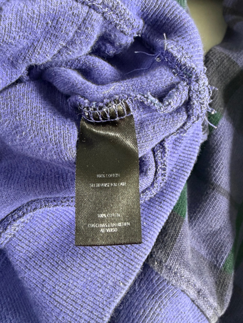 Be Spoke Sweatshirts/Hoodies Small Purple and Green Cotton, Knit