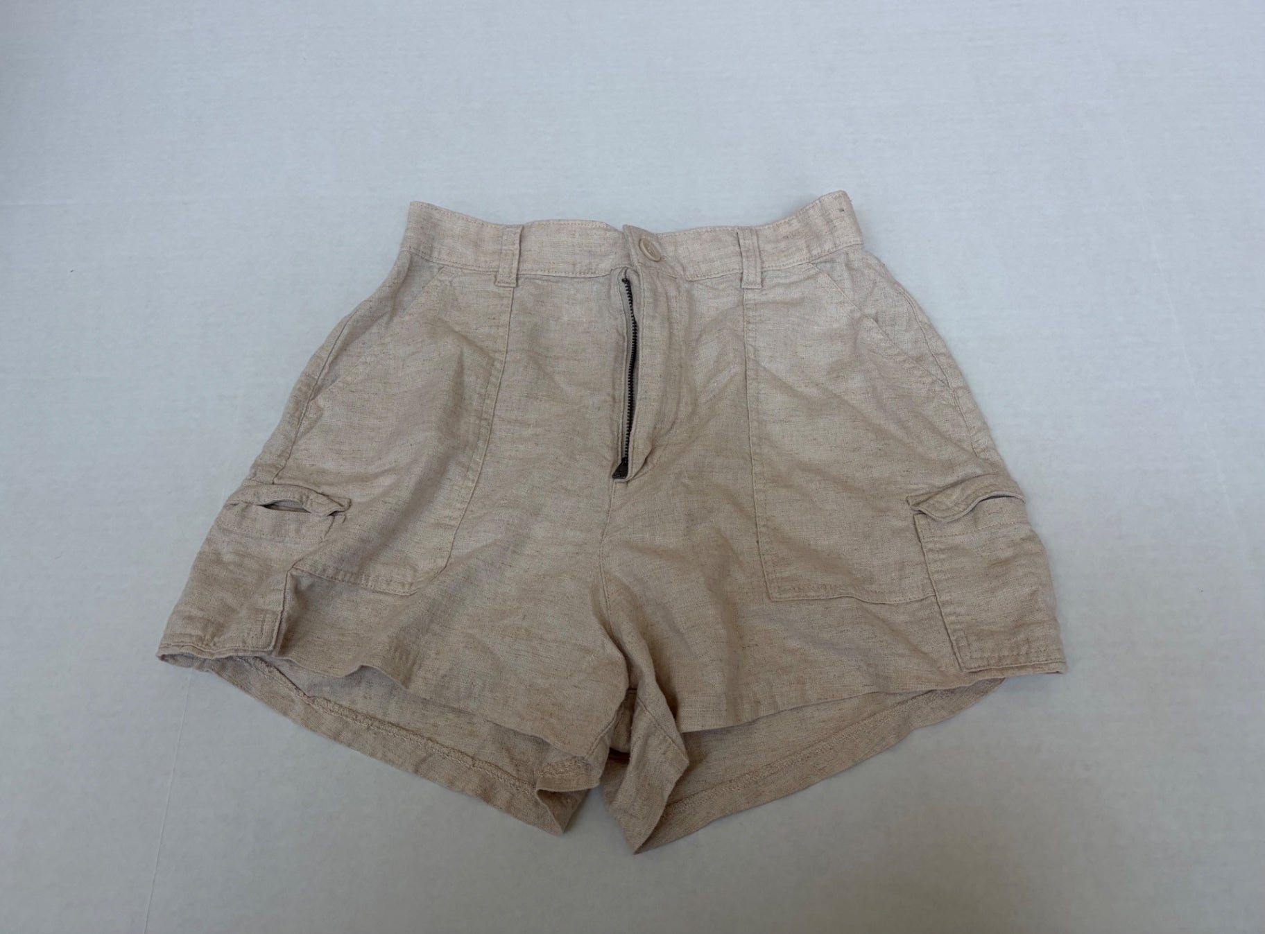 Hollister Shorts Small Beige Linen, Viscose