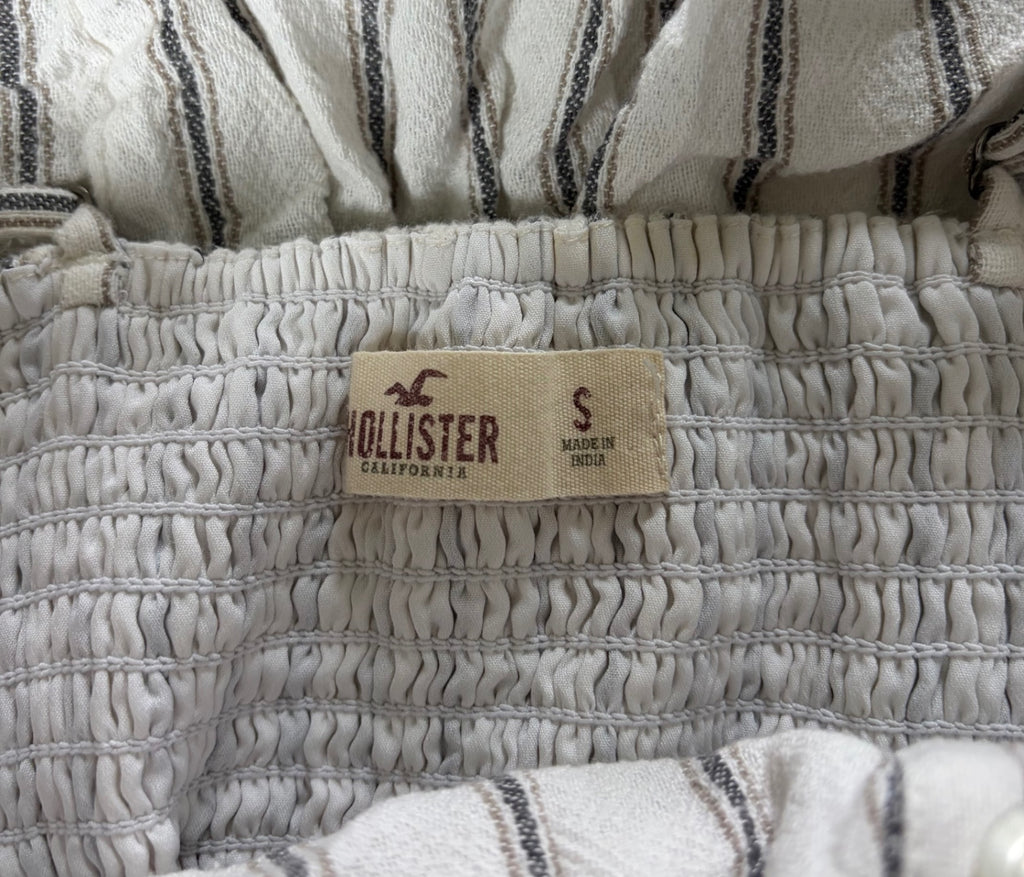 Hollister Dresses/Rompers Small Beige with black stripes Cotton, Viscose, Linen, Polyester