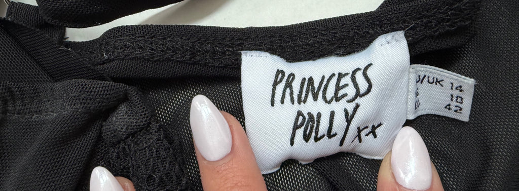 Princess Polly Tops 10 Black Nylon, Elastane