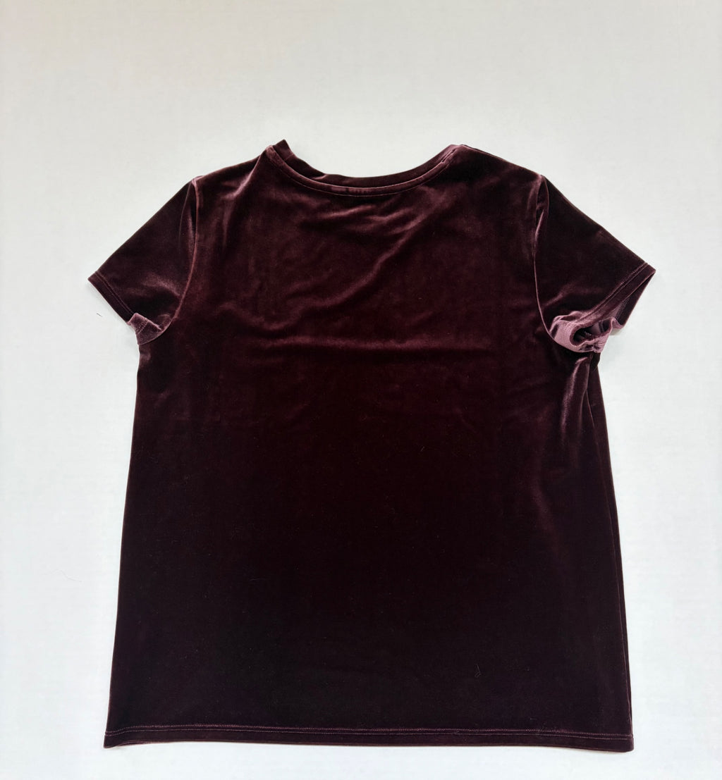 Gap Tops Small Burgundy Velvet, polyester, spandex
