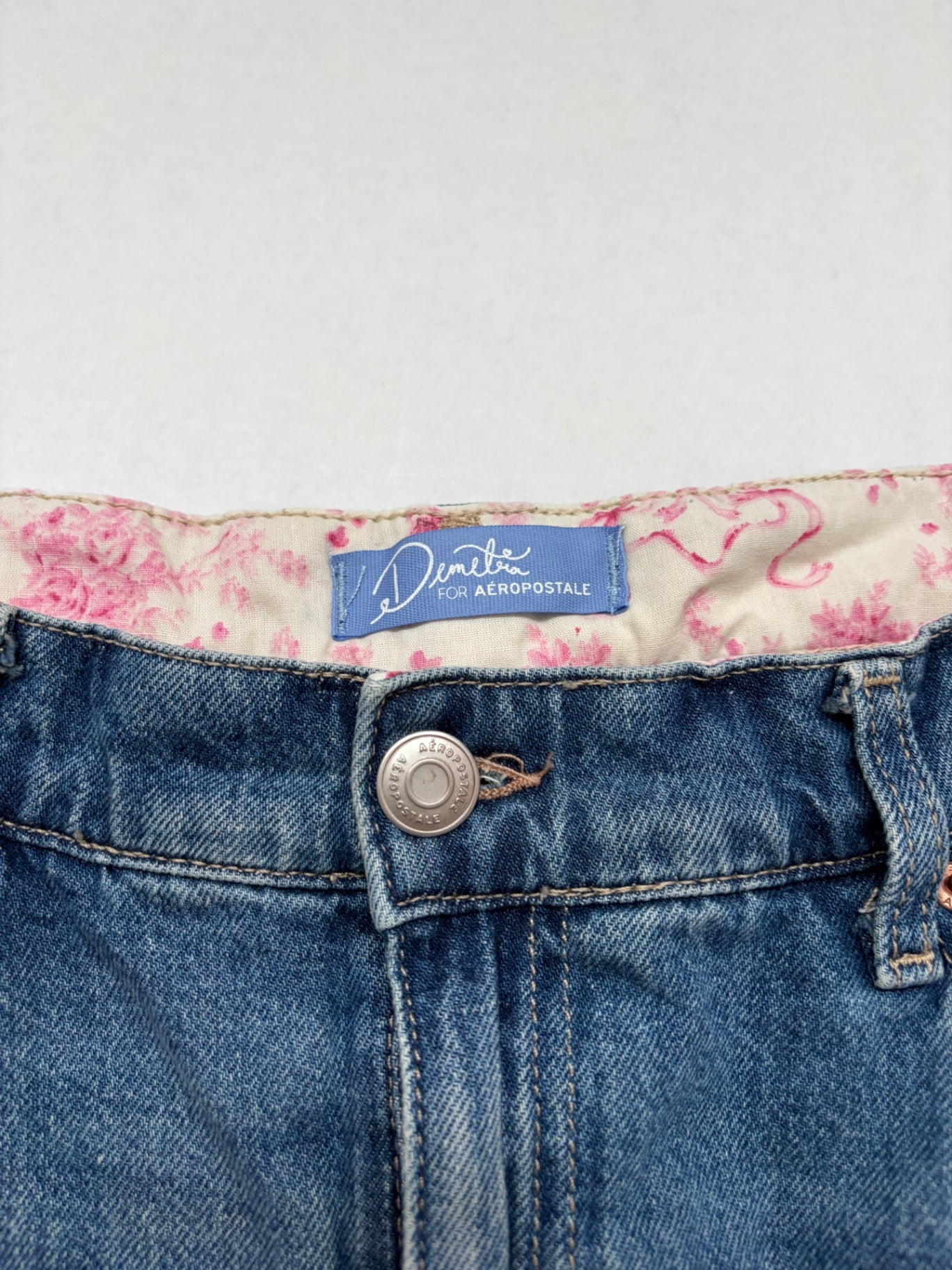 Aeropostale Skirts/Skorts Large Blue Denim and Cotton