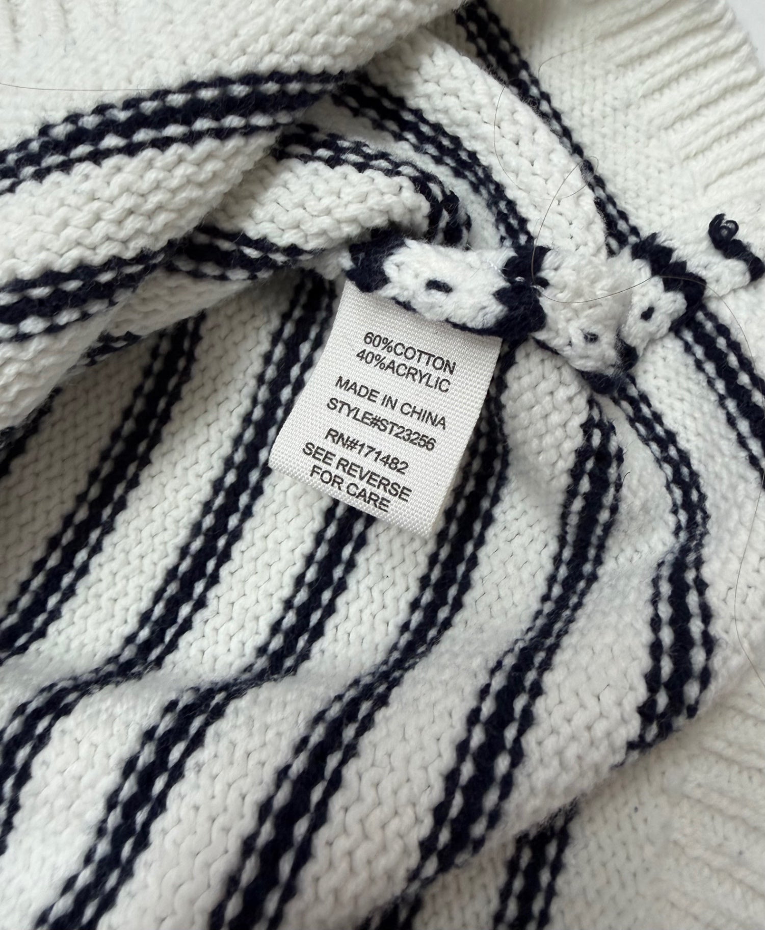 moon & madison Tops Medium Cream and Black Knitted fabric/Cotton/Acrylic
