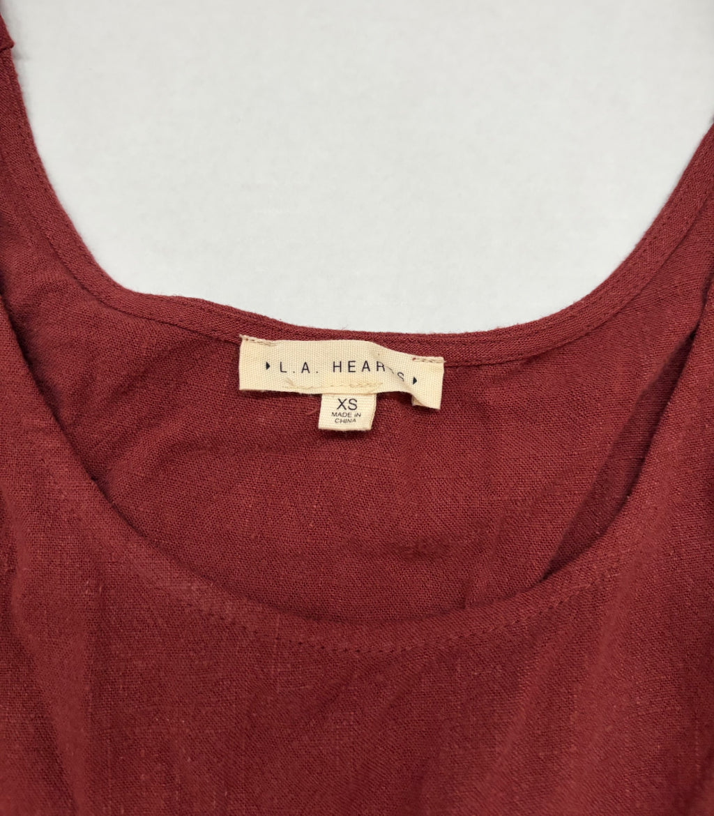 L.A. Hearts Tops Extra Small Red Linen, Viscose