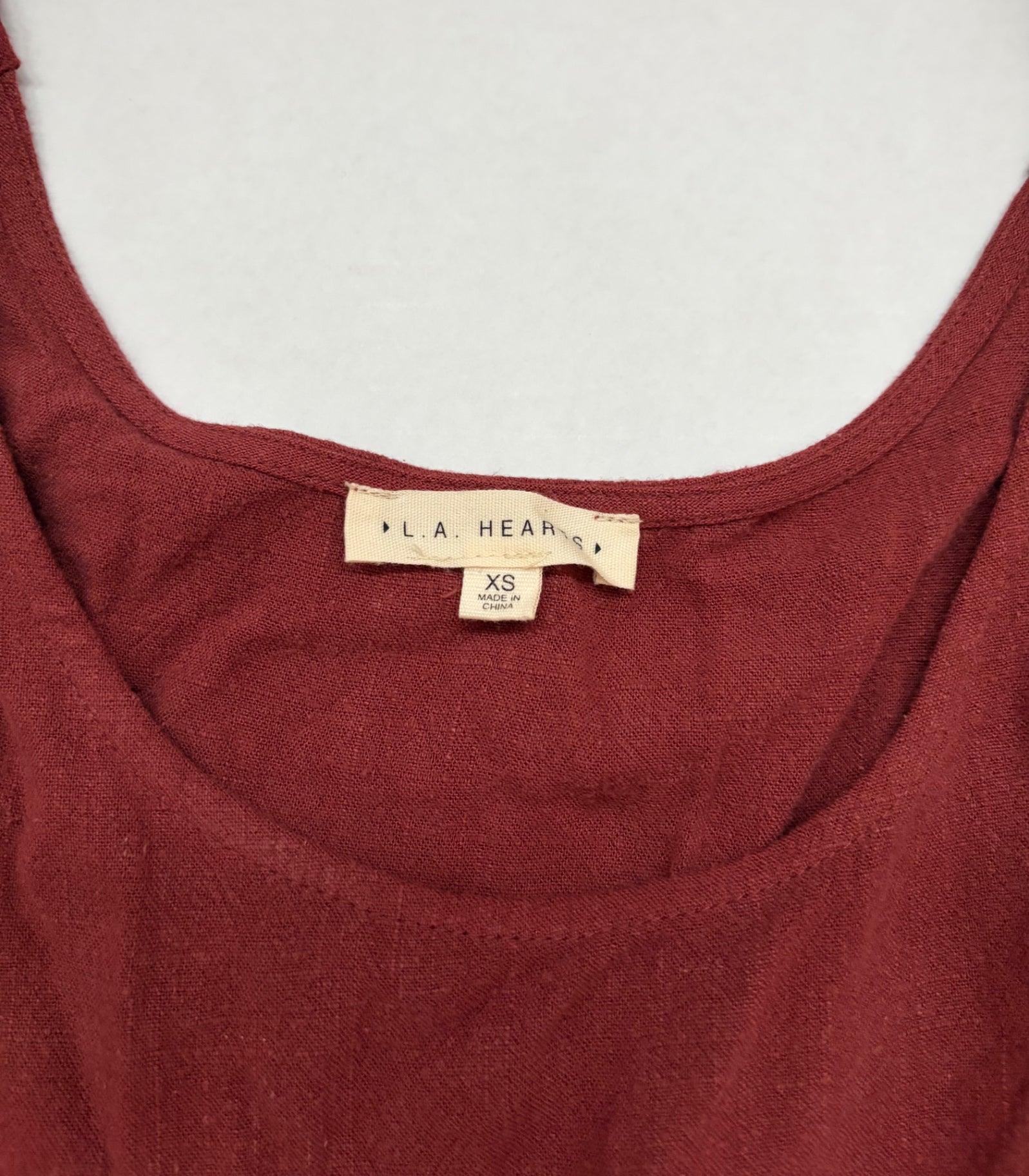 L.A. Hearts Tops Extra Small Red Linen, Viscose