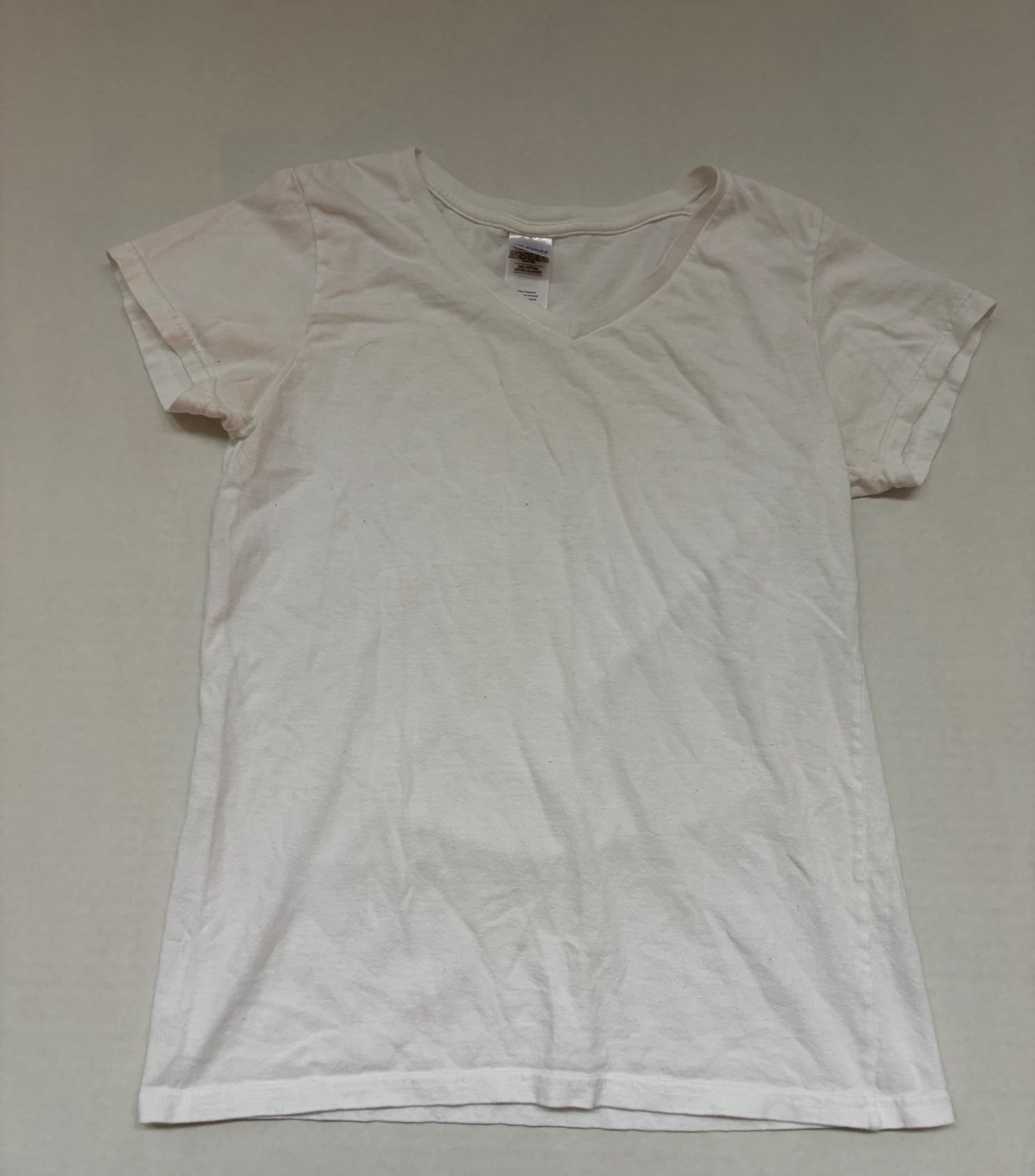 Gildan Tops Small Off-white/cream Cotton