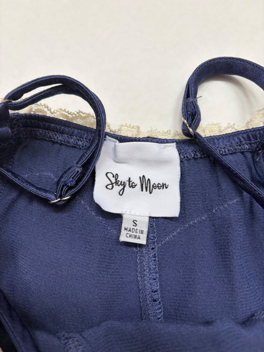 Sky to Moon Tops Small Navy blue Satin, Viscose, Rayon