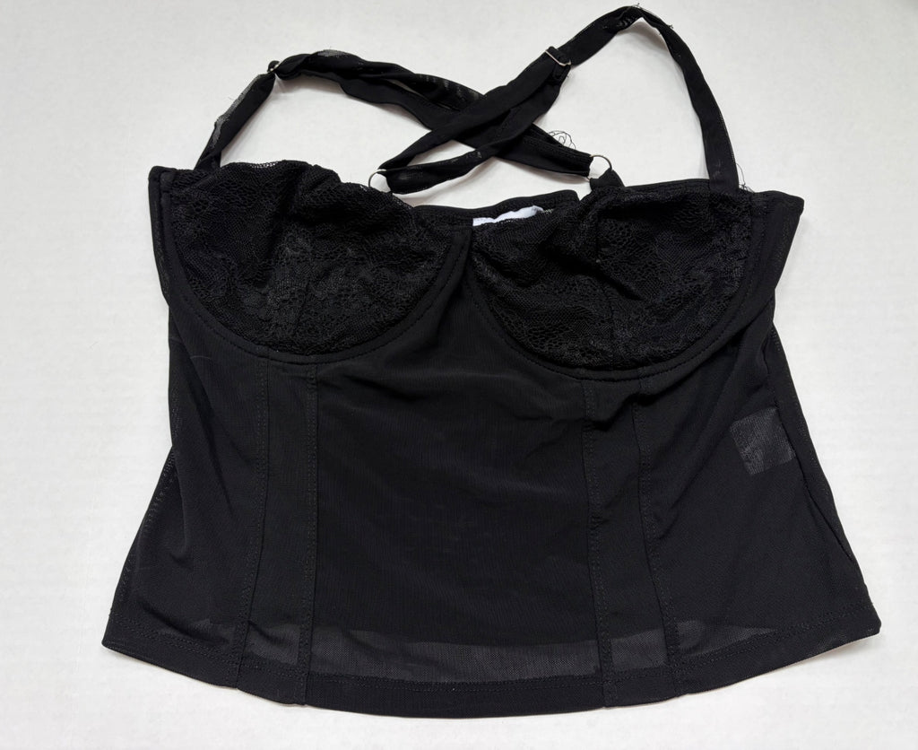 Princess Polly Tops 10 Black Nylon, Elastane