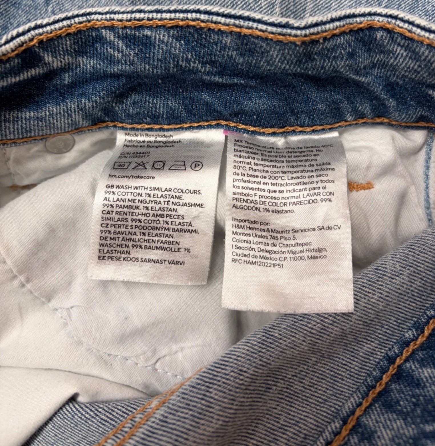& Denim Jeans 12 Blue Denim/Cotton/Elastane