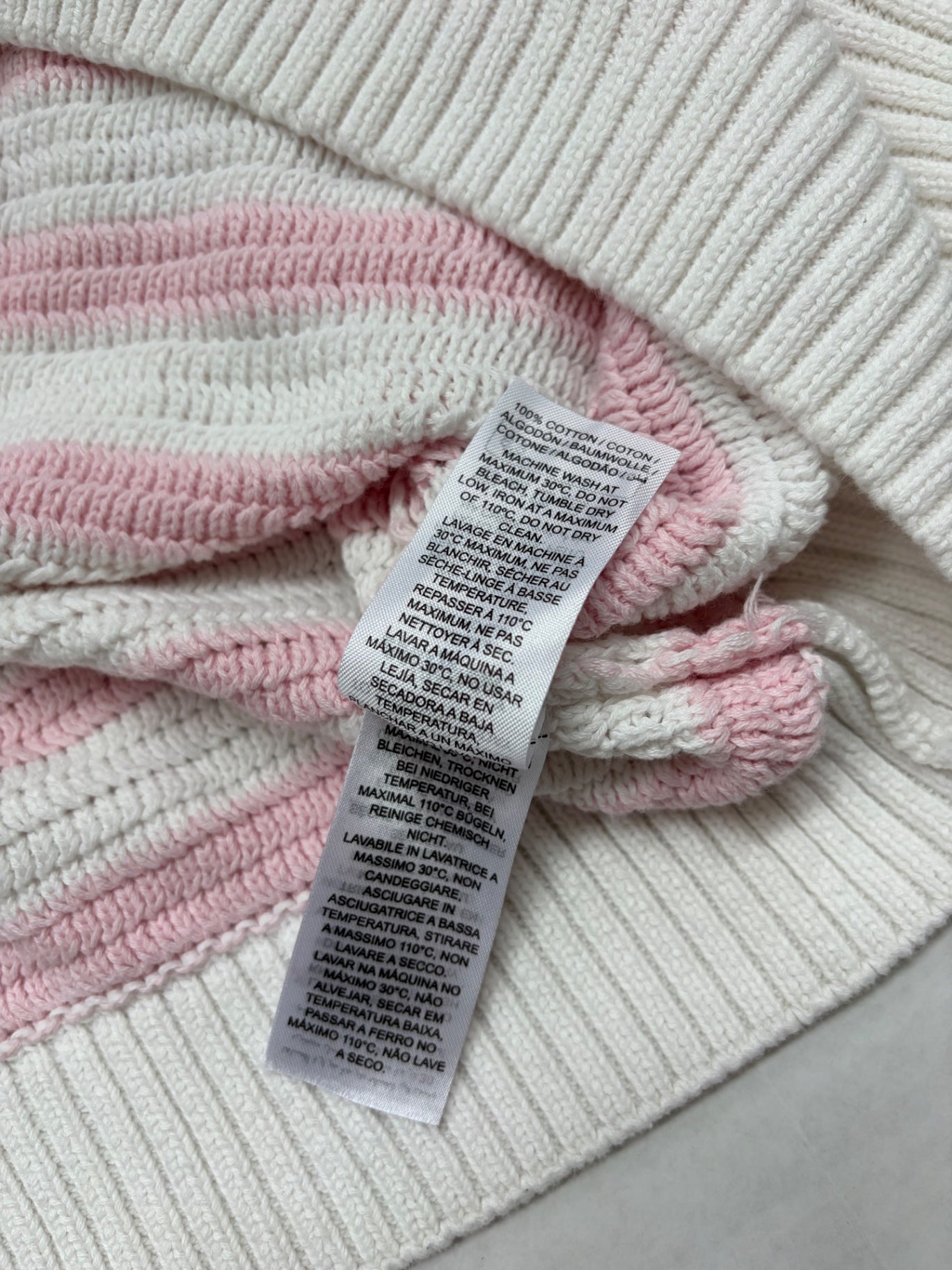 Edikted Sweaters/Cardigans Medium/Large Pink and White Knitted fabric/Cotton